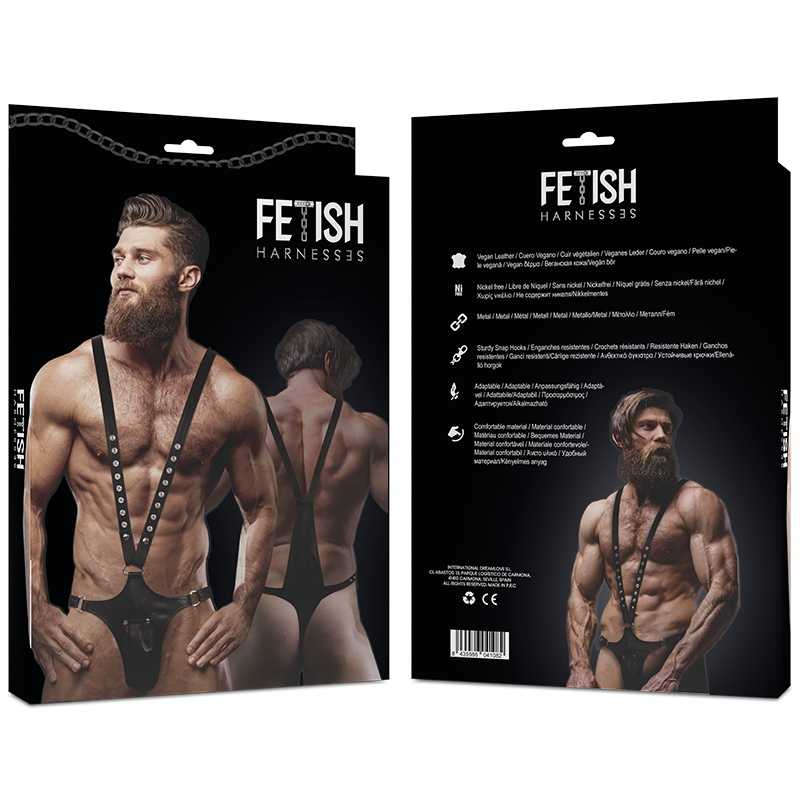 FETISH SUBMISSIVE ATTITUDE - MEN'S V-SHAPED FAUX LEATHER HARNESS