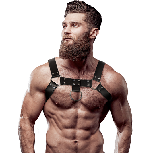 FETISH SUBMISSIVE ATTITUDE - IMBRACATURA PER IL PETTO IN ECOPELLE DA UOMO - FETISH SUBMISSIVE ATTITUDE | Lingerie Harness Boutique
