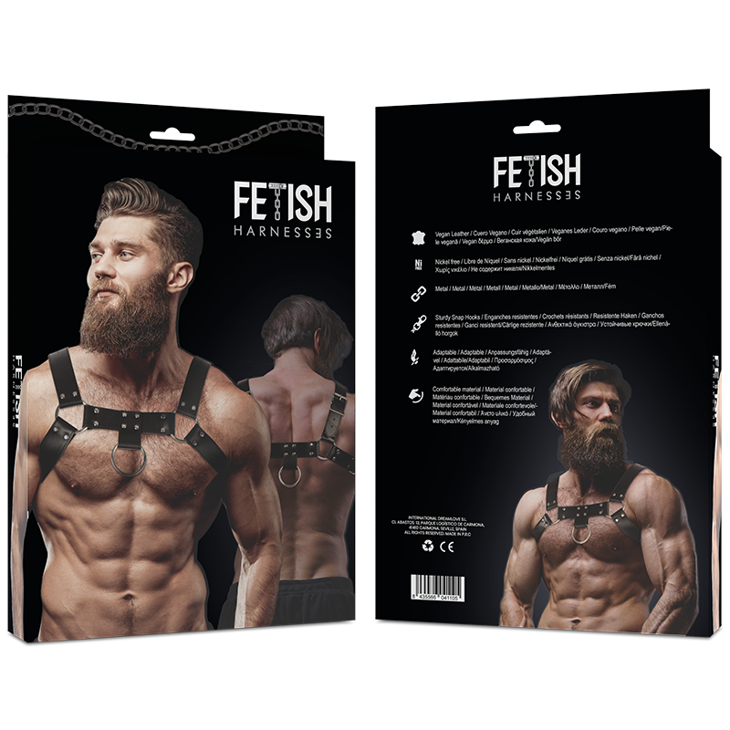 FETISH SUBMISSIVE ATTITUDE - IMBRACATURA PER IL PETTO IN ECOPELLE DA UOMO - FETISH SUBMISSIVE ATTITUDE | Lingerie Harness Boutique