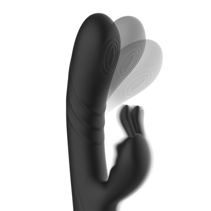 BLACK&SILVER - STIMOLATORE CONIGLIO IN SILICONE RICARICABILE JAMIE NERO - BLACK&SILVER | Lingerie Harness Boutique