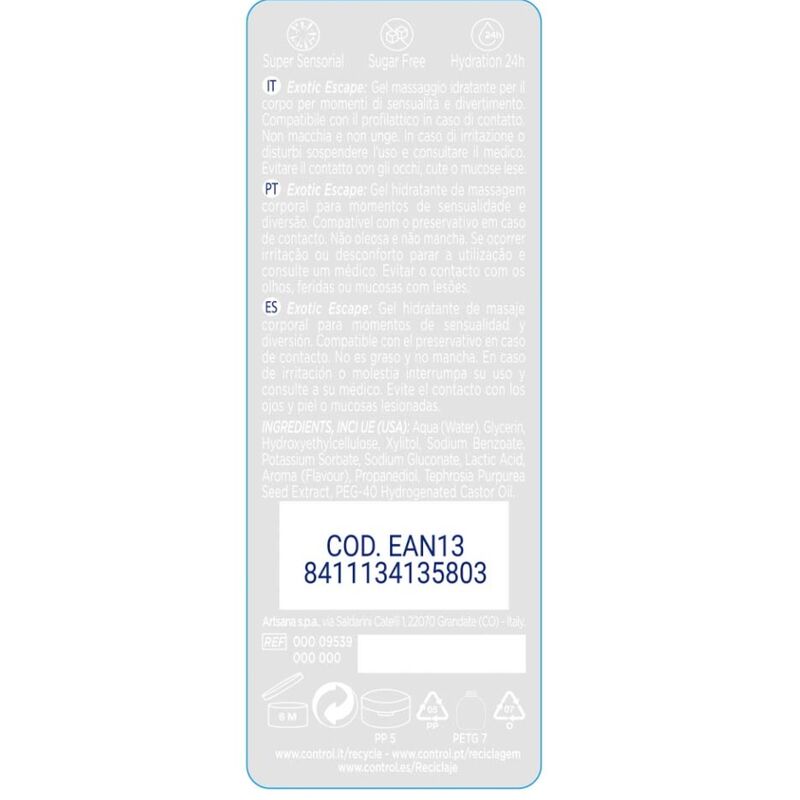 CONTROL - 2 EN 1 MASSAGGIO E PIACERE ESOTICO 200 ML - CONTROL LUBES | Lingerie Harness Boutique