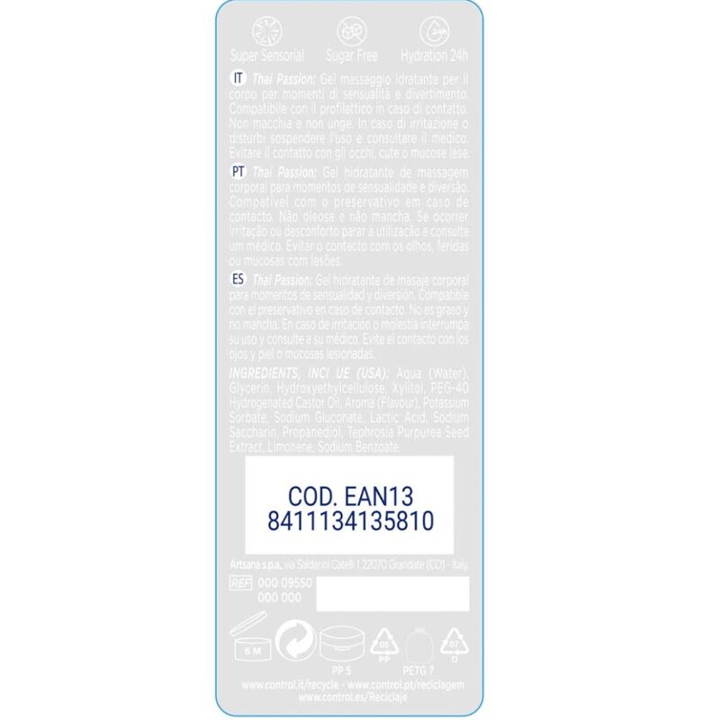 CONTROL - MASSAGGIO E PIACERE 2 EN 1 PASSIONE THAI 200 ML - CONTROL LUBES | Lingerie Harness Boutique