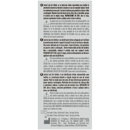 CONTROL - LUBRIFICANTE A BASE SILICONE INFINITY 75 ML - CONTROL LUBES | Lingerie Harness Boutique