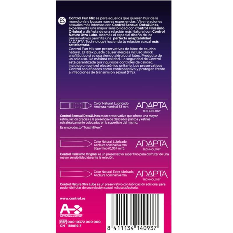 CONTROL - SENTITI DIVERTIMENTO MIX 6 UDS - CONTROL CONDOMS | Lingerie Harness Boutique