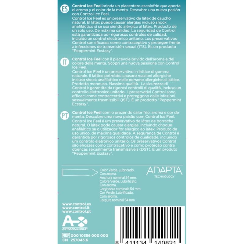 CONTROL - EFFETTO ICE FEEL COOL 10 UNITÀ - CONTROL CONDOMS | Lingerie Harness Boutique
