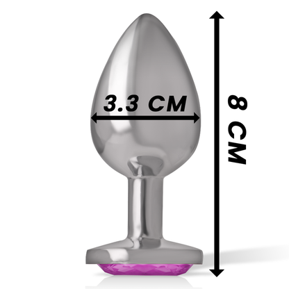 INTENSE - PLUG ANALE IN METALLO ALLUMINIO CUORE ROSA TAGLIA M