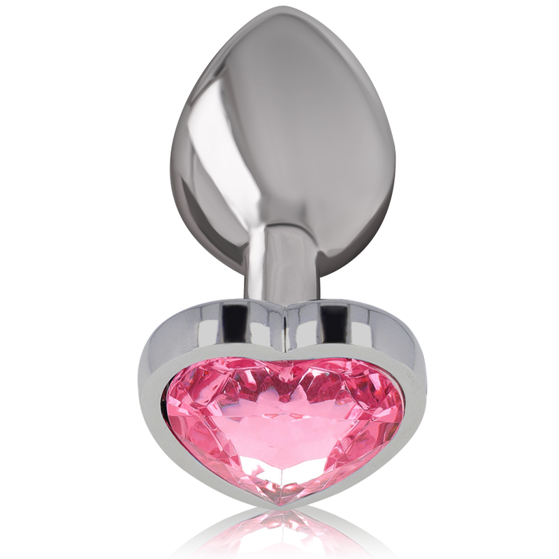 INTENSE - PLUG ANALE IN METALLO ALLUMINIO CUORE ROSA TAGLIA M