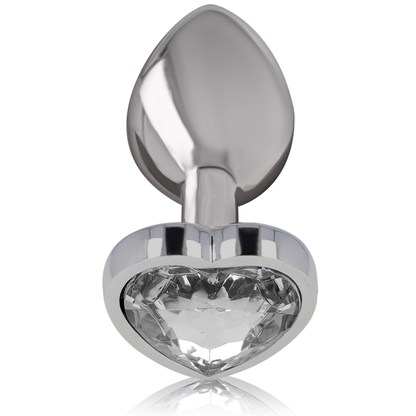 INTENSE - WHITE HEART ALUMINUM METAL BUTT PLUG SIZE M