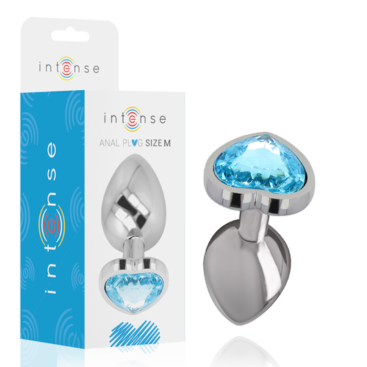 INTENSE - PLUG ANALE IN METALLO ALLUMINIO CUORE BLU TAGLIA M - INTENSE ANAL TOYS | Lingerie Harness Boutique
