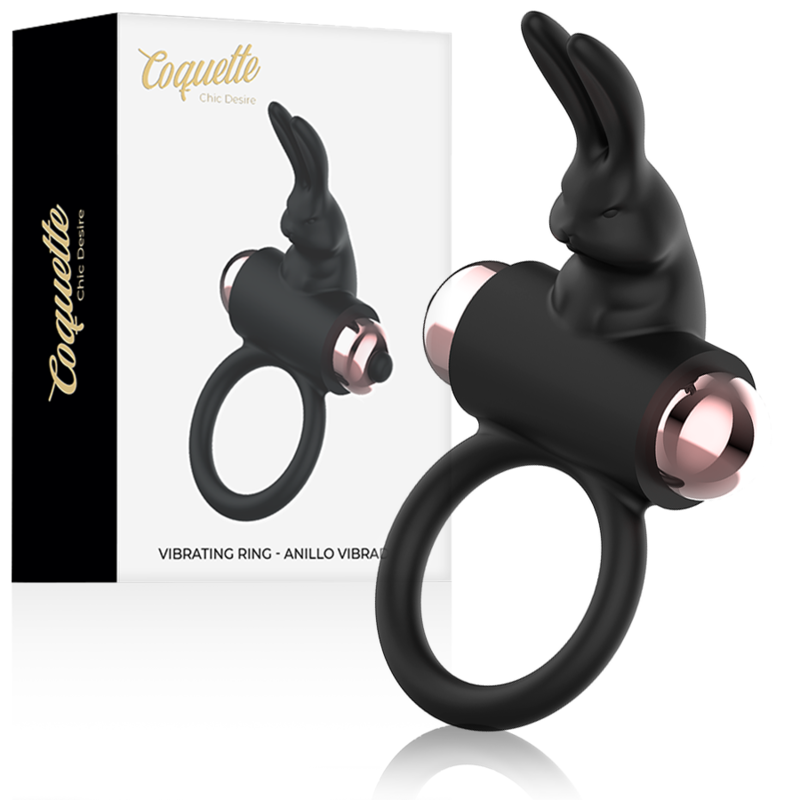 COQUETTE CHIC DESIRE - ANELLO DA CAZZO CON VIBRATORE NERO/ORO - COQUETTE TOYS | Lingerie Harness Boutique