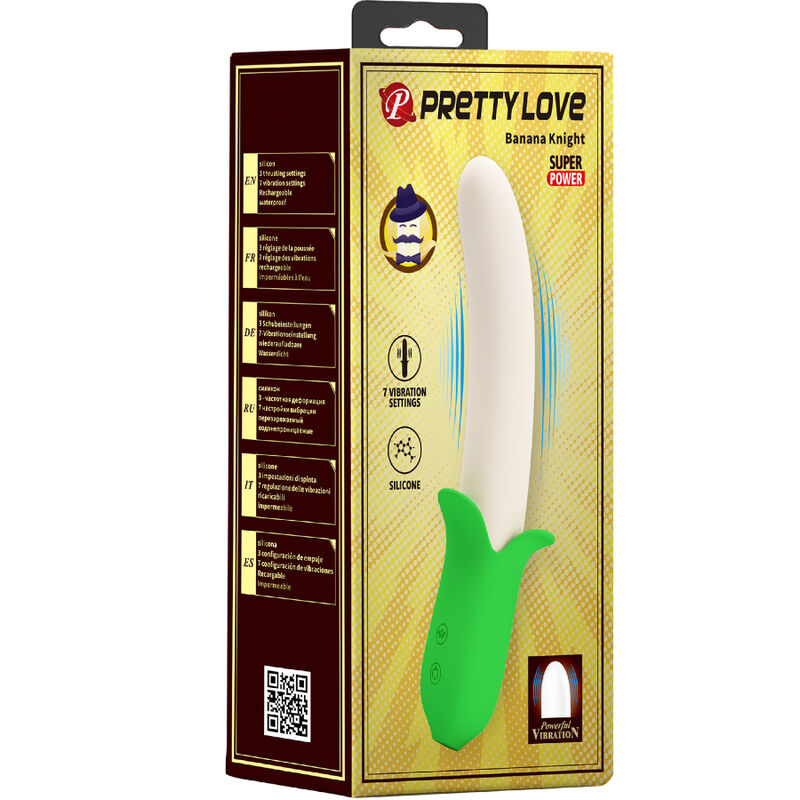 PRETTY LOVE - BANANA KNIGHT SUPER POWER 7 VIBRAZIONI IN SILICONE - PRETTY LOVE | Lingerie Harness Boutique