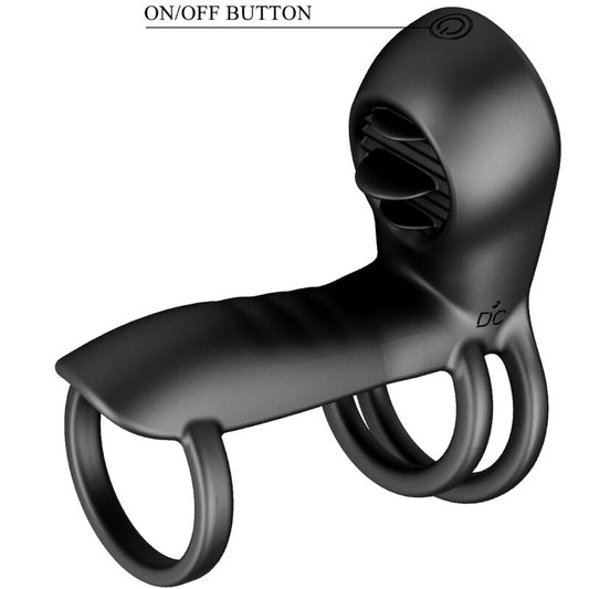 PRETTY LOVE - GUAINA PER PENE JAMMY 12 VIBRAZIONI CON LINGUA IN SILICONE RICARICABILE - PRETTY LOVE MALE | Lingerie Harness Boutique