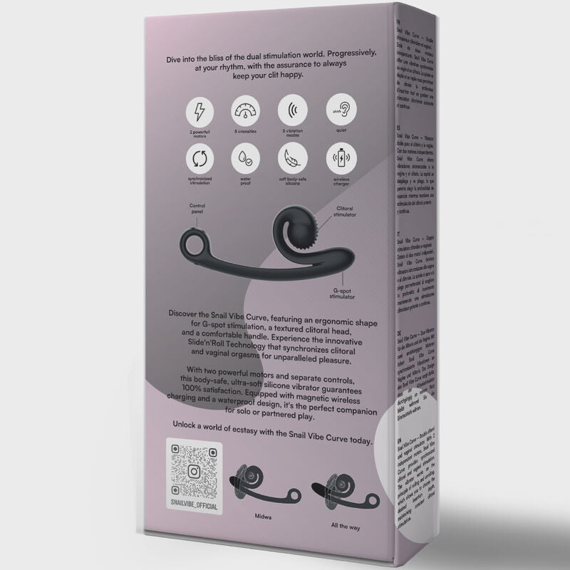 SNAIL VIBE - VIBRATORE CURVA NERO - SNAIL VIBE | Lingerie Harness Boutique
