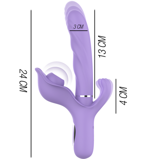 INTENSE - BILLIE MULTIFUNCTIONAL RECHARGEABLE VIBRATOR SUCTION AND PUSHBUTTON PURPLE