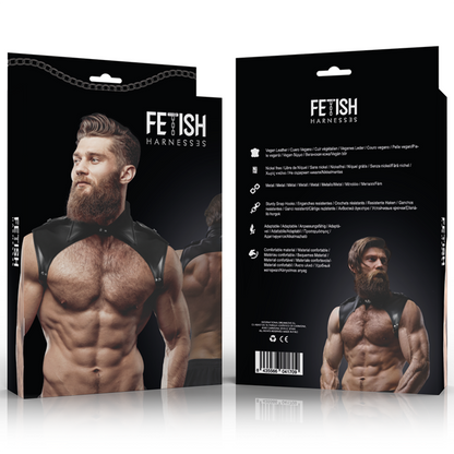 FETISH SUBMISSIVE ATTITUDE - BRIGADE ADJUSTABLE FAUX LEATHER NECK HARNESS FOR MEN