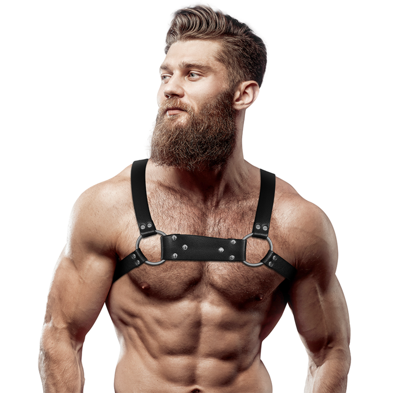 FETISH SUBMISSIVE ATTITUDINE - IMBRACATURA PER IL PETTO IN ECOPELLE DA UOMO PER BULLDOG TAGLIA M/L - FETISH SUBMISSIVE ATTITUDE | Lingerie Harness Boutique