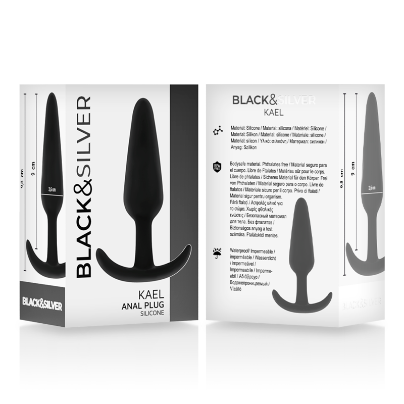 BLACK&SILVER - PLUG ANALE IN SILICONE KAEL CON MANICO MEDIO - BLACK&SILVER | Lingerie Harness Boutique