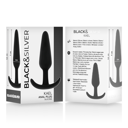 BLACK&SILVER - PLUG ANALE IN SILICONE KAEL CON MANICO MEDIO - BLACK&SILVER | Lingerie Harness Boutique