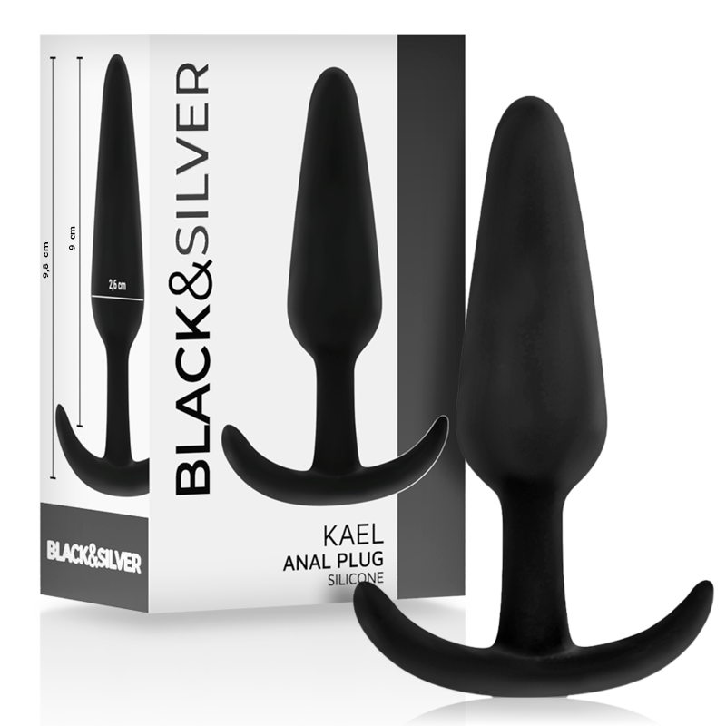 BLACK&SILVER - PLUG ANALE IN SILICONE KAEL CON MANICO MEDIO - BLACK&SILVER | Lingerie Harness Boutique