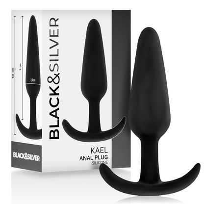 BLACK&SILVER - PLUG ANALE IN SILICONE KAEL CON MANICO MEDIO - BLACK&SILVER | Lingerie Harness Boutique