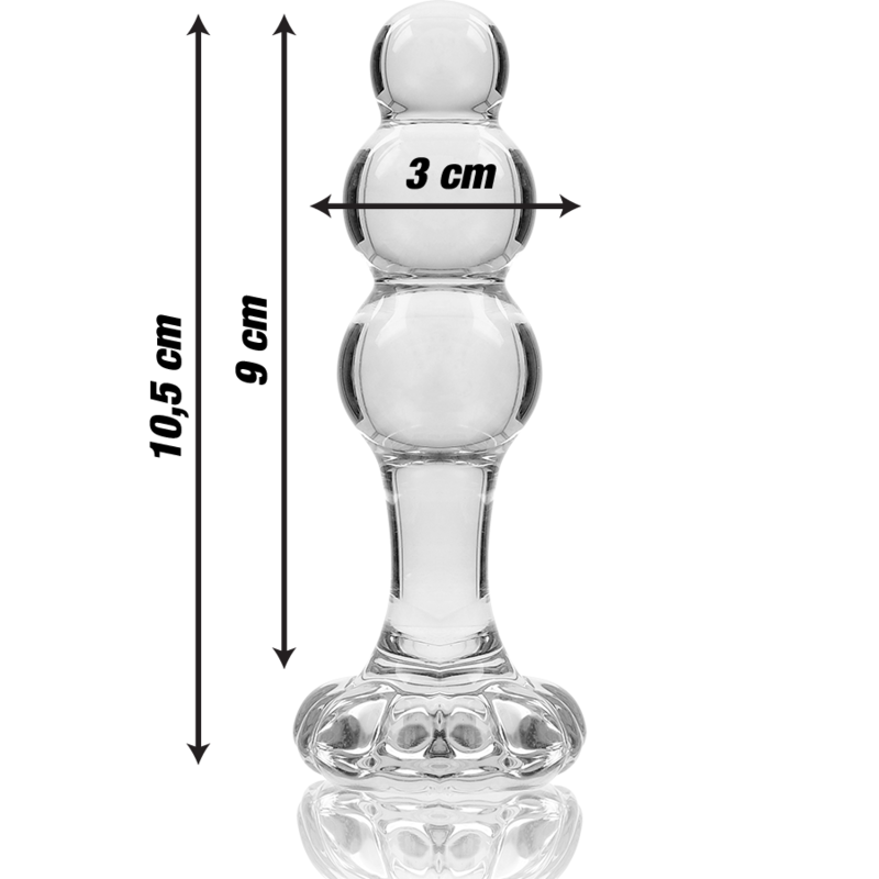 NEBULA SERIES BY IBIZA - MODELLO 1 TAPPO VETRO BOROSILICATO TRASPARENTE 10.5 CM -O- 3 CM - NEBULA SERIES BY IBIZA | Lingerie Harness Boutique