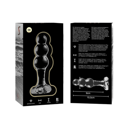 NEBULA SERIES BY IBIZA - MODELLO 1 TAPPO VETRO BOROSILICATO TRASPARENTE 10.5 CM -O- 3 CM - NEBULA SERIES BY IBIZA | Lingerie Harness Boutique