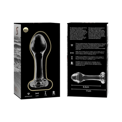 NEBULA SERIES BY IBIZA - MODELLO 2 PLUG ANALE VETRO BOROSILICATO TRASPARENTE 11 CM -O- 3.5 CM - NEBULA SERIES BY IBIZA | Lingerie Harness Boutique