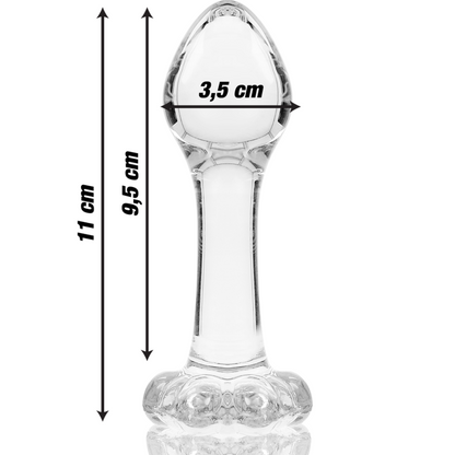 NEBULA SERIES BY IBIZA - MODELLO 2 PLUG ANALE VETRO BOROSILICATO TRASPARENTE 11 CM -O- 3.5 CM - NEBULA SERIES BY IBIZA | Lingerie Harness Boutique