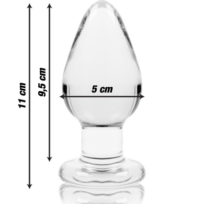NEBULA SERIES BY IBIZA - MODELLO 3 PLUG ANALE VETRO BOROSILICATO TRASPARENTE 11 CM -O- 5 CM - NEBULA SERIES BY IBIZA | Lingerie Harness Boutique