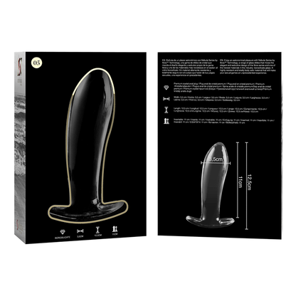 NEBULA SERIES BY IBIZA - MODELLO 5 PLUG ANALE VETRO BOROSILICATO TRASPARENTE 12.5 CM -O- 3.5 CM - NEBULA SERIES BY IBIZA | Lingerie Harness Boutique