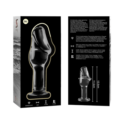 NEBULA SERIES BY IBIZA - MODELLO 6 PLUG ANALE VETRO BOROSILICATO TRASPARENTE 12.5 CM -O- 4 CM - NEBULA SERIES BY IBIZA | Lingerie Harness Boutique