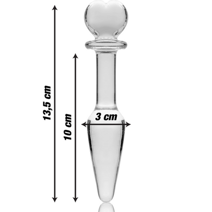 NEBULA SERIES BY IBIZA - MODELLO 7 PLUG ANALE VETRO BOROSILICATO TRASPARENTE 13.5 CM -O- 3 CM - NEBULA SERIES BY IBIZA | Lingerie Harness Boutique
