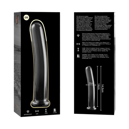 NEBULA SERIES BY IBIZA - MODELLO 8 DILDO IN VETRO BOROSILICATO TRASPARENTE 14.5 CM -O- 2 CM - NEBULA SERIES BY IBIZA | Lingerie Harness Boutique