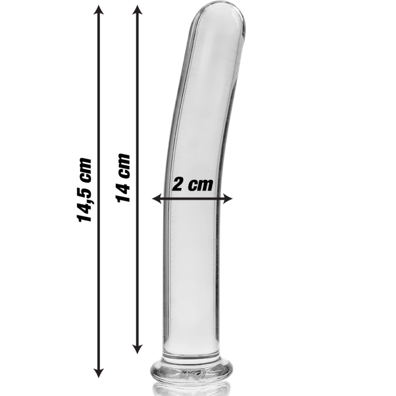 NEBULA SERIES BY IBIZA - MODELLO 8 DILDO IN VETRO BOROSILICATO TRASPARENTE 14.5 CM -O- 2 CM - NEBULA SERIES BY IBIZA | Lingerie Harness Boutique