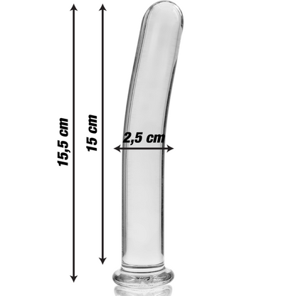 NEBULA SERIES BY IBIZA - MODELLO 9 DILDO IN VETRO BOROSILICATO TRASPARENTE 15.5 CM -O- 2.5 CM - NEBULA SERIES BY IBIZA | Lingerie Harness Boutique