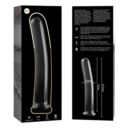 NEBULA SERIES BY IBIZA - MODELLO 9 DILDO IN VETRO BOROSILICATO TRASPARENTE 15.5 CM -O- 2.5 CM - NEBULA SERIES BY IBIZA | Lingerie Harness Boutique