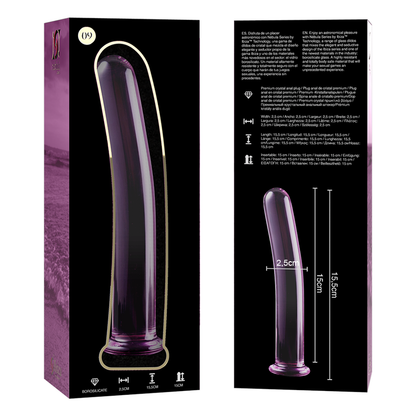 NEBULA SERIES BY IBIZA - MODELLO 9 DILDO IN VETRO BOROSILICATO TRASPARENTE 15.5 CM -O- 2.5 CM - NEBULA SERIES BY IBIZA | Lingerie Harness Boutique