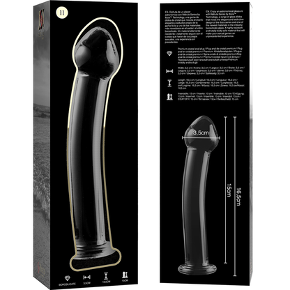 NEBULA SERIES BY IBIZA - MODELLO 11 DILDO IN VETRO BOROSILICATO TRASPARENTE 16 CM -O- 3 CM - NEBULA SERIES BY IBIZA | Lingerie Harness Boutique