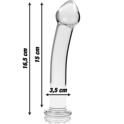 NEBULA SERIES BY IBIZA - MODELLO 11 DILDO IN VETRO BOROSILICATO TRASPARENTE 16 CM -O- 3 CM - NEBULA SERIES BY IBIZA | Lingerie Harness Boutique