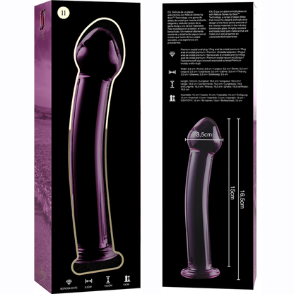 NEBULA SERIES BY IBIZA - MODELLO 11 DILDO IN VETRO BOROSILICATO TRASPARENTE 16 CM -O- 3 CM - NEBULA SERIES BY IBIZA | Lingerie Harness Boutique
