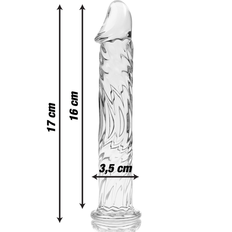 NEBULA SERIES BY IBIZA - MODELLO 12 DILDO IN VETRO BOROSILICATO TRASPARENTE 17 CM -O- 3.5 CM - NEBULA SERIES BY IBIZA | Lingerie Harness Boutique