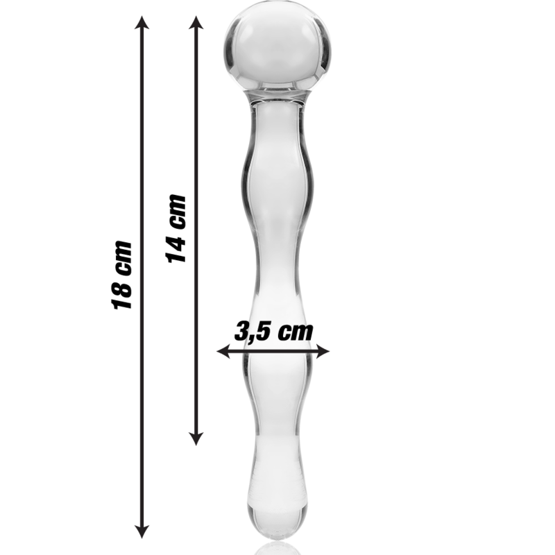 NEBULA SERIES BY IBIZA - MODELLO 13 DILDO IN VETRO BOROSILICATO TRASPARENTE 18 CM -O- 3.5 CM - NEBULA SERIES BY IBIZA | Lingerie Harness Boutique