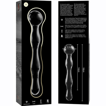 NEBULA SERIES BY IBIZA - MODELLO 13 DILDO IN VETRO BOROSILICATO TRASPARENTE 18 CM -O- 3.5 CM - NEBULA SERIES BY IBIZA | Lingerie Harness Boutique