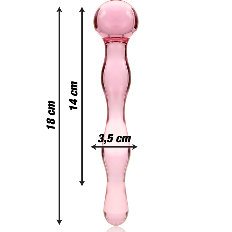 NEBULA SERIES BY IBIZA - MODELLO 13 DILDO IN VETRO BOROSILICATO TRASPARENTE 18 CM -O- 3.5 CM - NEBULA SERIES BY IBIZA | Lingerie Harness Boutique