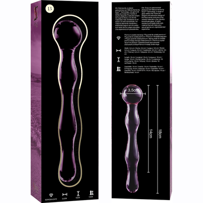 NEBULA SERIES BY IBIZA - MODELLO 13 DILDO IN VETRO BOROSILICATO TRASPARENTE 18 CM -O- 3.5 CM - NEBULA SERIES BY IBIZA | Lingerie Harness Boutique
