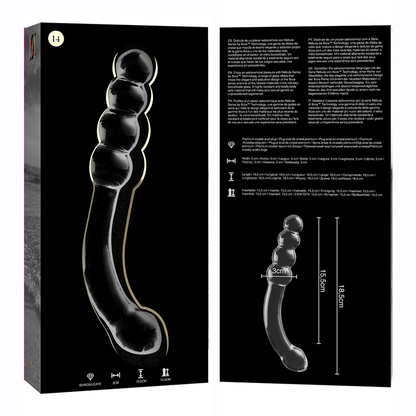 NEBULA SERIES BY IBIZA - MODELLO 14 DILDO IN VETRO BOROSILICATO TRASPARENTE 18.5 CM -O- 3 CM - NEBULA SERIES BY IBIZA | Lingerie Harness Boutique