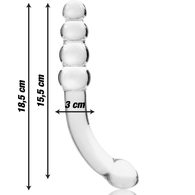 NEBULA SERIES BY IBIZA - MODELLO 14 DILDO IN VETRO BOROSILICATO TRASPARENTE 18.5 CM -O- 3 CM - NEBULA SERIES BY IBIZA | Lingerie Harness Boutique