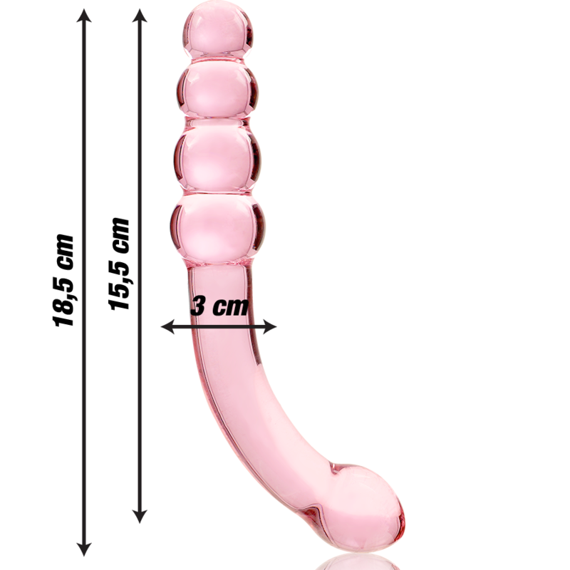NEBULA SERIES BY IBIZA - MODELLO 14 DILDO IN VETRO BOROSILICATO TRASPARENTE 18.5 CM -O- 3 CM - NEBULA SERIES BY IBIZA | Lingerie Harness Boutique