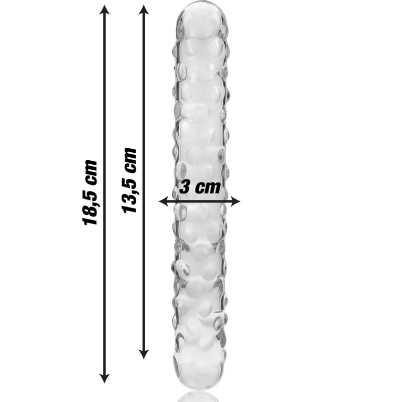 NEBULA SERIES BY IBIZA - MODELLO 15 DILDO IN VETRO BOROSILICATO TRASPARENTE 18.5 CM -O- 3 CM - NEBULA SERIES BY IBIZA | Lingerie Harness Boutique