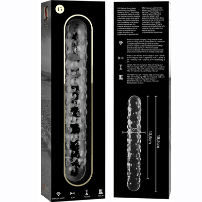 NEBULA SERIES BY IBIZA - MODELLO 15 DILDO IN VETRO BOROSILICATO TRASPARENTE 18.5 CM -O- 3 CM - NEBULA SERIES BY IBIZA | Lingerie Harness Boutique